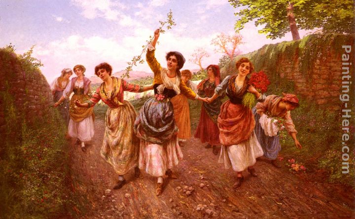 A Spring Festival painting - Pietro Gabrini A Spring Festival art painting